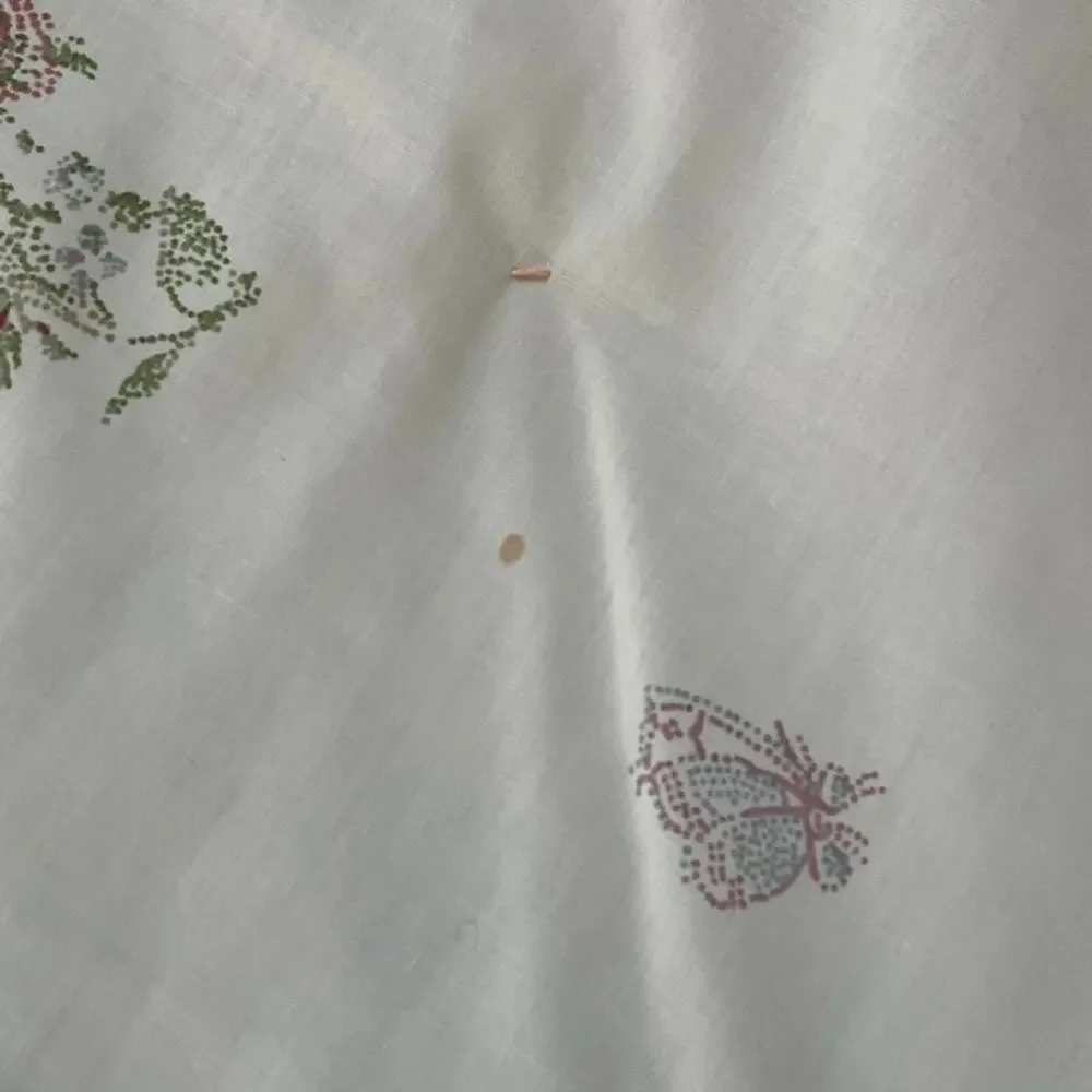 Vintage Quilt Bedspread Block Patchwork Pattern Pink Green 88 x 60